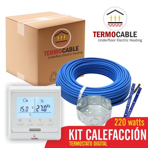 Piso Losa Radiante Eléctrica 220w Kit Digital 1.7 A 2.2 M2